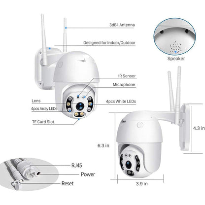 Telecamera dome WI-FI motorizzata con led da esterno full hd da esterno con zoom app Yoosee  5 Ghz - enzoled