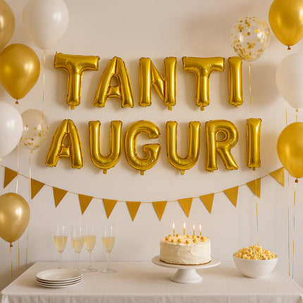 Palloncini con scritta Tanti Auguri decorazione per festa party enzoled