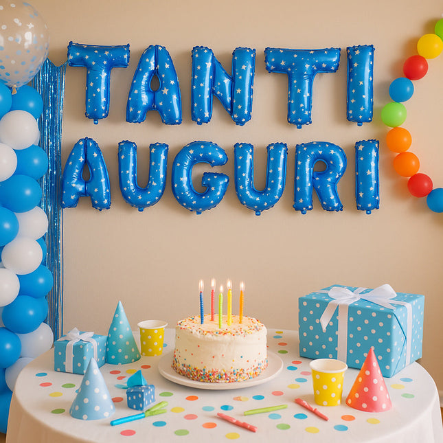 Palloncini con scritta Tanti Auguri decorazione per festa party enzoled