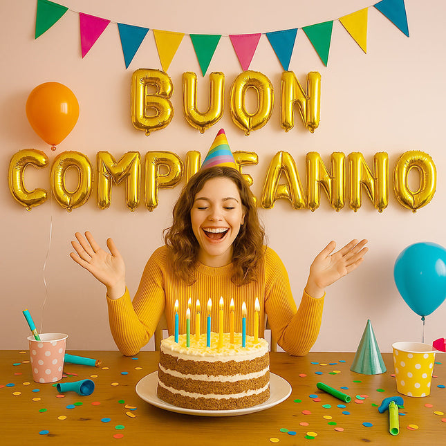 Palloncini con scritta Tanti Auguri decorazione per festa party enzoled