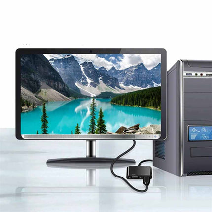 Adattatore Video da vga a hdmi+vga 1080p a vga uscita  Audio Jack 3,5mm convertitore  pc Monitor Cavo - enzoled