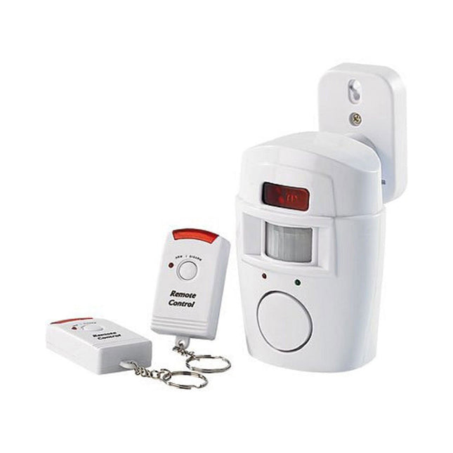 Allarme con due telecomandi infrarossi antifurto con sensore rilevatore di movimento di 110° sirena 105 db - enzoled