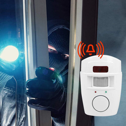 Allarme con due telecomandi infrarossi antifurto con sensore rilevatore di movimento di 110° sirena 105 db - enzoled