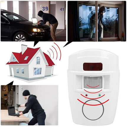 Allarme con due telecomandi infrarossi antifurto con sensore rilevatore di movimento di 110° sirena 105 db - enzoled