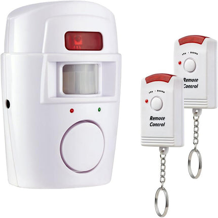 Allarme con due telecomandi infrarossi antifurto con sensore rilevatore di movimento di 110° sirena 105 db - enzoled