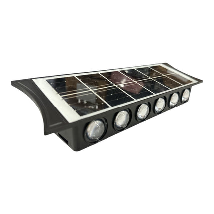Applique a parete a doppia emissione da esterno con pannello solare lampada da muro da 8 e 12 led a doppia colorazione di luce fredda e calda - enzoled