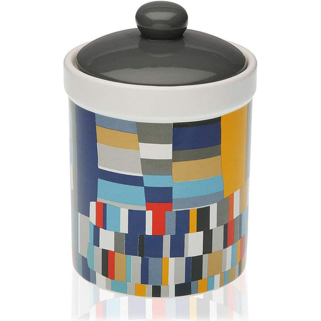 Barattolo in ceramica con decorazione multicolor tappo ermetico contenitore alimenti 600 ML - enzoled