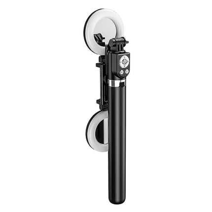 Bastone selfie stick bluetooth con telecomando allungabile fino a 170 cm cavalletto porta cellulare con 2 luci ring light - enzoled