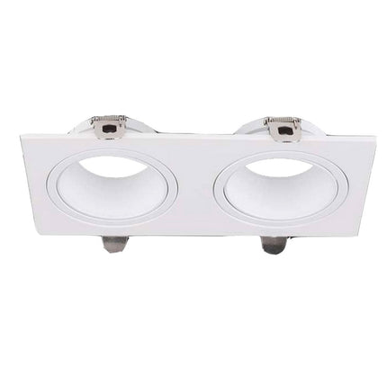 Portafaretto doppio diffusore rettangolare per faretti orientabile incasso per controsoffitta per faretti gu10 mr16 - enzoled