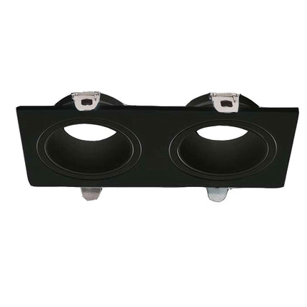 Portafaretto doppio diffusore rettangolare per faretti orientabile incasso per controsoffitta per faretti gu10 mr16 - enzoled