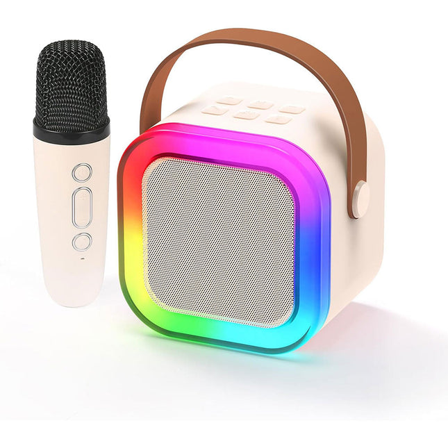 Cassa bluetooth con luci rgb altoparlante per karaoke microfono modifica voce wireless usb - enzoled