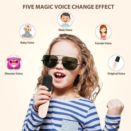 Cassa bluetooth con luci rgb altoparlante per karaoke microfono modifica voce wireless usb - enzoled