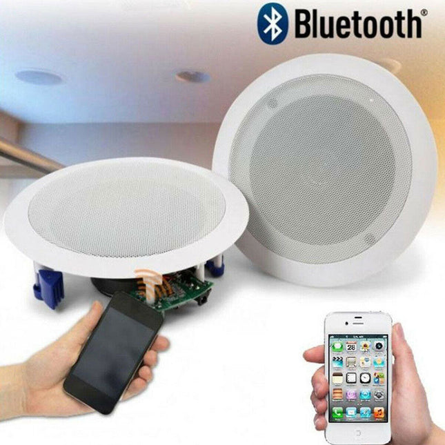 Coppia di casse bluetooth amplificate da incasso per filodiffusione cassa altoparlante 20 watt per soffitto 8 Ohms - enzoled