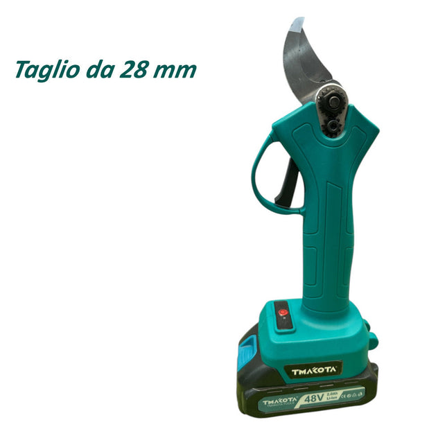 Forbici elettrica doppia batteria cesoia 48V taglio 28 mm taglia rami ricaricabile - enzoled