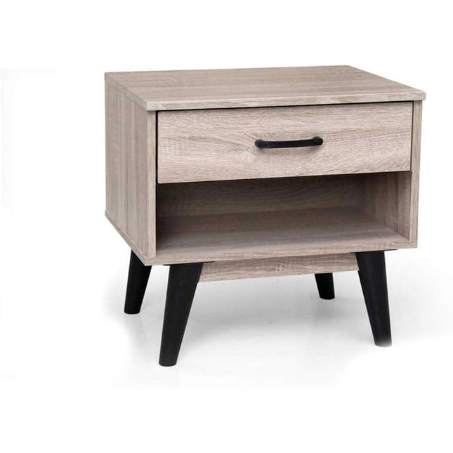 Comodino moderna in legno mdf mobile a 1 2 cassetti mobiletto cassettiera - enzoled
