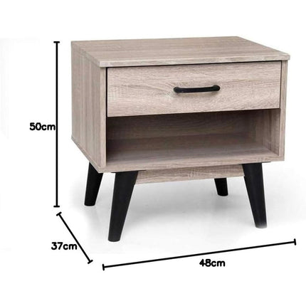 Comodino moderna in legno mdf mobile a 1 2 cassetti mobiletto cassettiera - enzoled