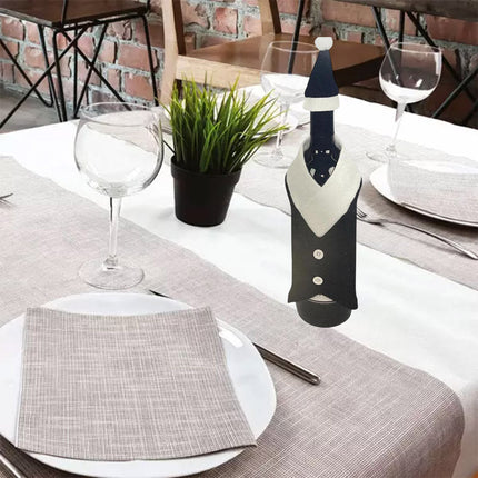 2 copribottiglia per Bottiglie di Vino Spumante Champagne Abito Uomo Classico Matrimonio - enzoled