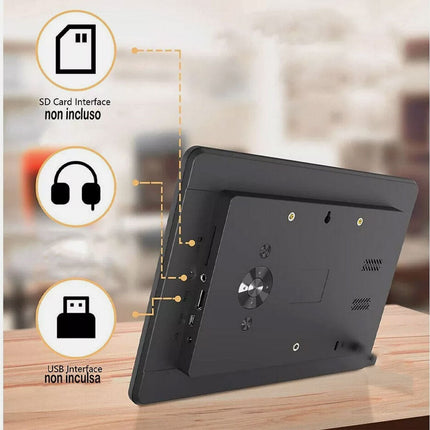 Cornice digitale hd da 7” o 10” con telecomando ingresso SD USB Cuffie cornice elettronica per foto JPEG - enzoled