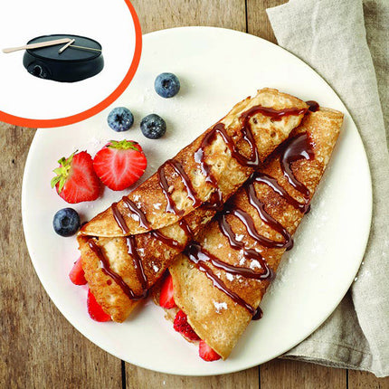 Crepiera elettrica 1000 watt piastra antiaderente per crepes pancake ø 30 cm - enzoled