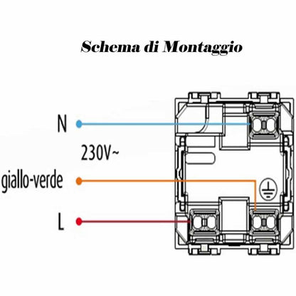 Presa schuko 10/16A rossa compatibile con matix prese spina tedesca 2P gruppo di continuità ups cassetta 503 - enzoled
