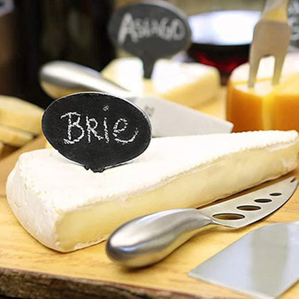 Set di 4 segna alimenti ovali segna gusto cibo in ardesia per buffet bar ristorante vassoio - enzoled