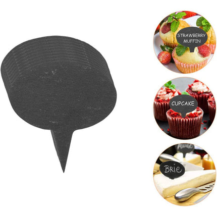 Set di 4 segna alimenti ovali segna gusto cibo in ardesia per buffet bar ristorante vassoio - enzoled