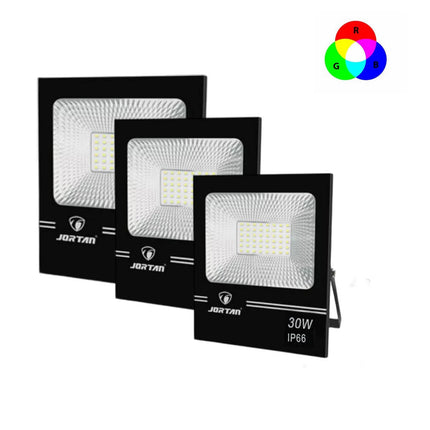 Faro led ultra slim rgb multicolore da 30 50 100 watt illuminazione per interno e esterno proiettore luce colorata con telecomando - enzoled