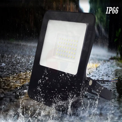 Faro led ultra slim rgb multicolore da 30 50 100 watt illuminazione per interno e esterno proiettore luce colorata con telecomando - enzoled