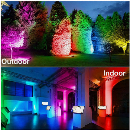 Faro led ultra slim rgb multicolore da 30 50 100 watt illuminazione per interno e esterno proiettore luce colorata con telecomando - enzoled