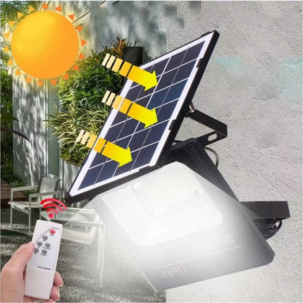 Faro led 10 watt con pannello solare sensore crepuscolare per esterno  a luce fredda 6500k con telecomando timer IP66 - enzoled