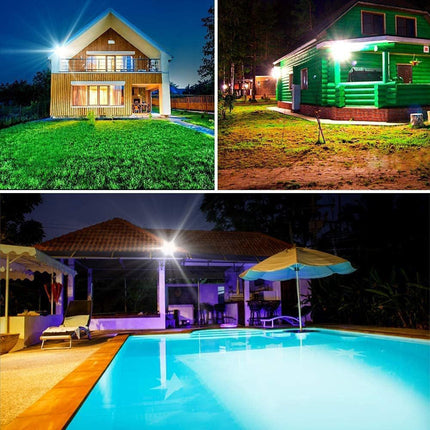 Faro led 10 watt con pannello solare sensore crepuscolare per esterno  a luce fredda 6500k con telecomando timer IP66 - enzoled