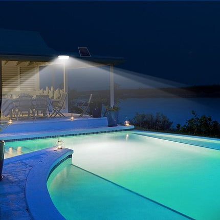 Faro led 10 watt con pannello solare sensore crepuscolare per esterno  a luce fredda 6500k con telecomando timer IP66 - enzoled