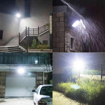Faro led 10 watt con pannello solare sensore crepuscolare per esterno  a luce fredda 6500k con telecomando timer IP66 - enzoled