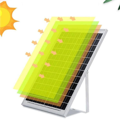 Faro led con pannello solare 500 watt faretto con sensore crepuscolare illuminazione da esterno Ip67 luce fredda 6500k - enzoled