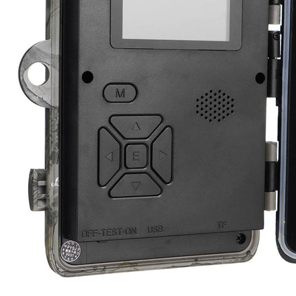 Fototrappola con sensore di movimento led infrarossi monitor 2” full hd foto camera per animali impermeabile IP66 - enzoled