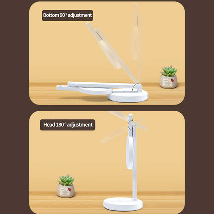 Lampada da scrivania touch a led con porta penna orologio ricaricabile pieghevole dimmerabile a tripla colorazione luce fredda calda naturale - enzoled