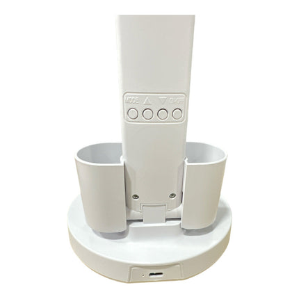 Lampada da scrivania touch a led con porta penna orologio ricaricabile pieghevole dimmerabile a tripla colorazione luce fredda calda naturale - enzoled