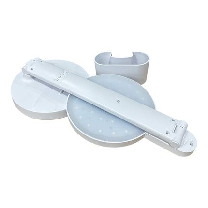 Lampada da scrivania touch a led con porta penna orologio ricaricabile pieghevole dimmerabile a tripla colorazione luce fredda calda naturale - enzoled