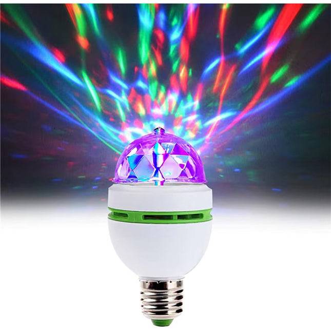 Lampadina led rotante rgb lampada multicolor con attacco E27 illuminazione stroboscopica per feste discoteca - enzoled