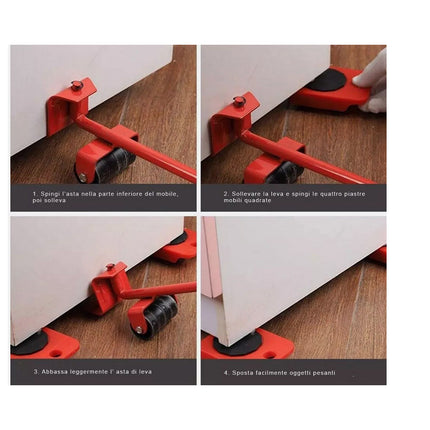 Leva di sollevatore per mobile con ruote max 150 kg  kit solleva sposta mobili elettrodomestici - enzoled