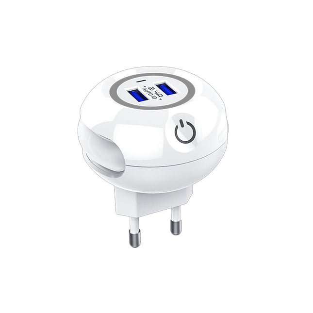 Luce notturna dimmerabile touch con lef integrato caricabatteria multifunzione con doppia usb - enzoled