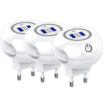 Luce notturna dimmerabile touch con lef integrato caricabatteria multifunzione con doppia usb - enzoled