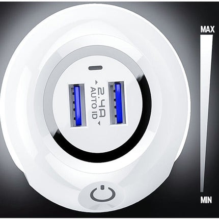 Luce notturna dimmerabile touch con lef integrato caricabatteria multifunzione con doppia usb - enzoled