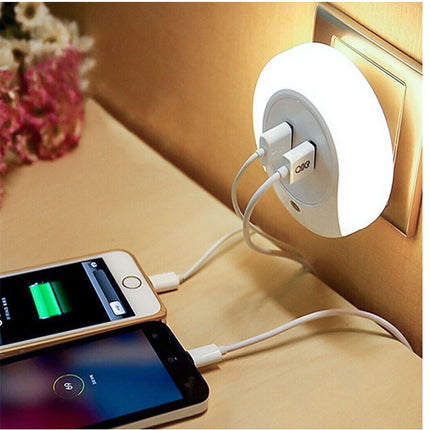 Luce notturna dimmerabile touch con lef integrato caricabatteria multifunzione con doppia usb - enzoled