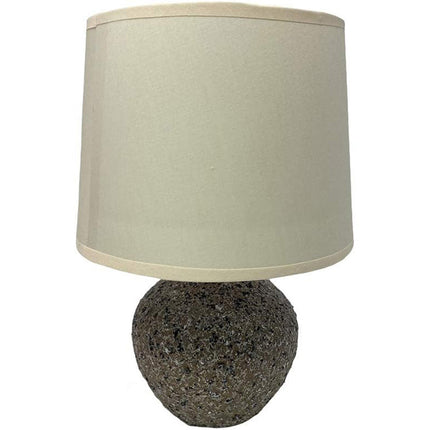 Lume in ceramica moderno lumetto da comodino con base effetto marmo abat jour lampada da tavolo paralume attacco e14 - enzoled