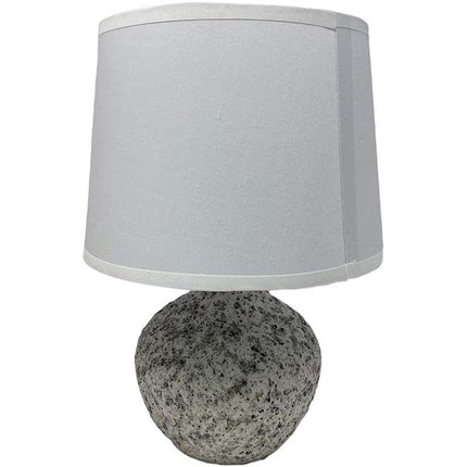 Lume in ceramica moderno lumetto da comodino con base effetto marmo abat jour lampada da tavolo paralume attacco e14 - enzoled