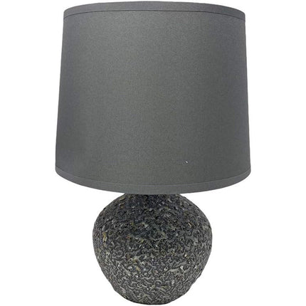 Lume in ceramica moderno lumetto da comodino con base effetto marmo abat jour lampada da tavolo paralume attacco e14 - enzoled