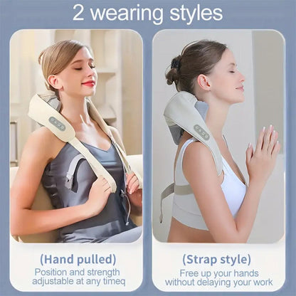 Massaggiatore ricaricabile per collo 3D massaggio shiatsu cervicale spalle schiena - enzoled
