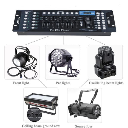 Centralina mixer luci 192 canali con display DMX controller luce da discoteca Dj - enzoled