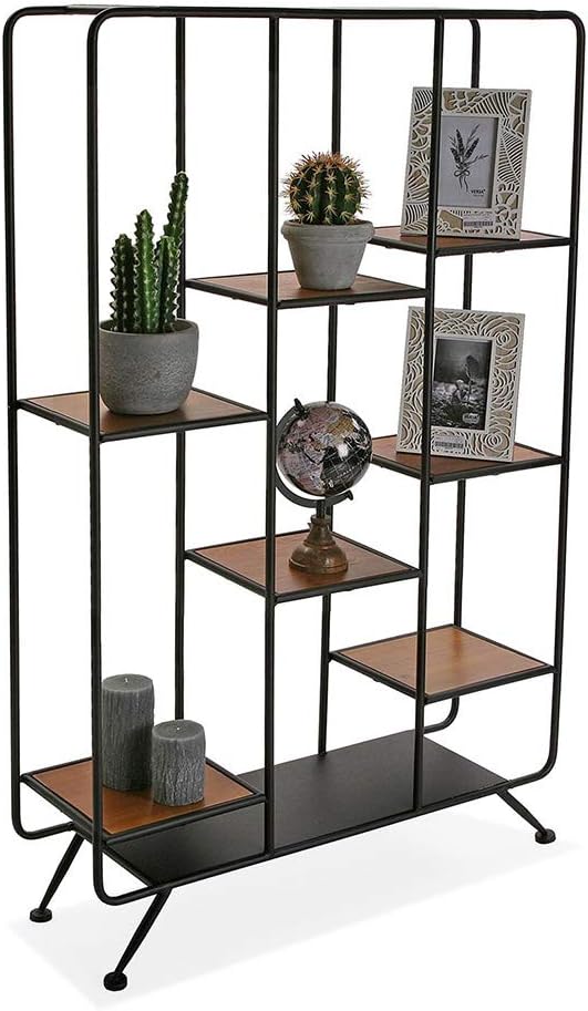 Libreria stile industriale mobile a 7 scaffali parete divisoria mobile da soggiorno cucina - enzoled